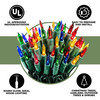 100 Multi Twinkle Lights on Green Wire, Indoor/Outdoor Use, Lighted Length of 20.6’, Total Length of 21.8’ (VT-00333)