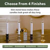 Slimline Ultra-Bright LED Window Candles, Battery Operated, Remote Control, Metal Base (VT-9167-R4, Pack of 4)