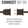 20 Clear LED Christmas String Lights on Brown Wire Cord, UL Approved For Indoor and Outdoor Use, 4.75’ Lighted Length, 6.1’ Total Length (Pack of 2)