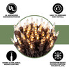 50 Clear LED Christmas String Lights on Brown Wire Cord, UL Approved For Indoor and Outdoor Use, 12.25’ Lighted Length, 12.9’ Total Length