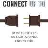 100 Clear LED Christmas String Lights on Brown Wire Cord, UL Approved For Indoor and Outdoor Use, 24.75’ Lighted Length, 25.4’ Total Length