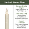 Vintage LED Battery Operated Window Candles with Timer, Bright Warm White Glow (VT-1806, Single)