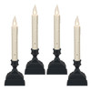 Vintage LED Battery Operated Window Candles with Sensor, Bright Warm White Glow (VT-1820, Pack of 4)