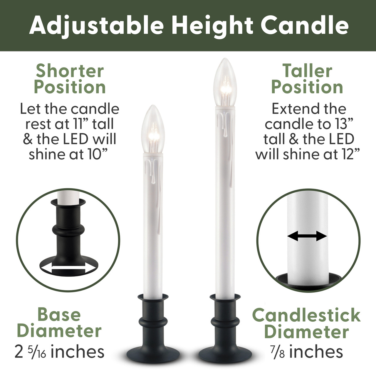 UltraBright Battery Operated LED Window Candles 612 Vermont