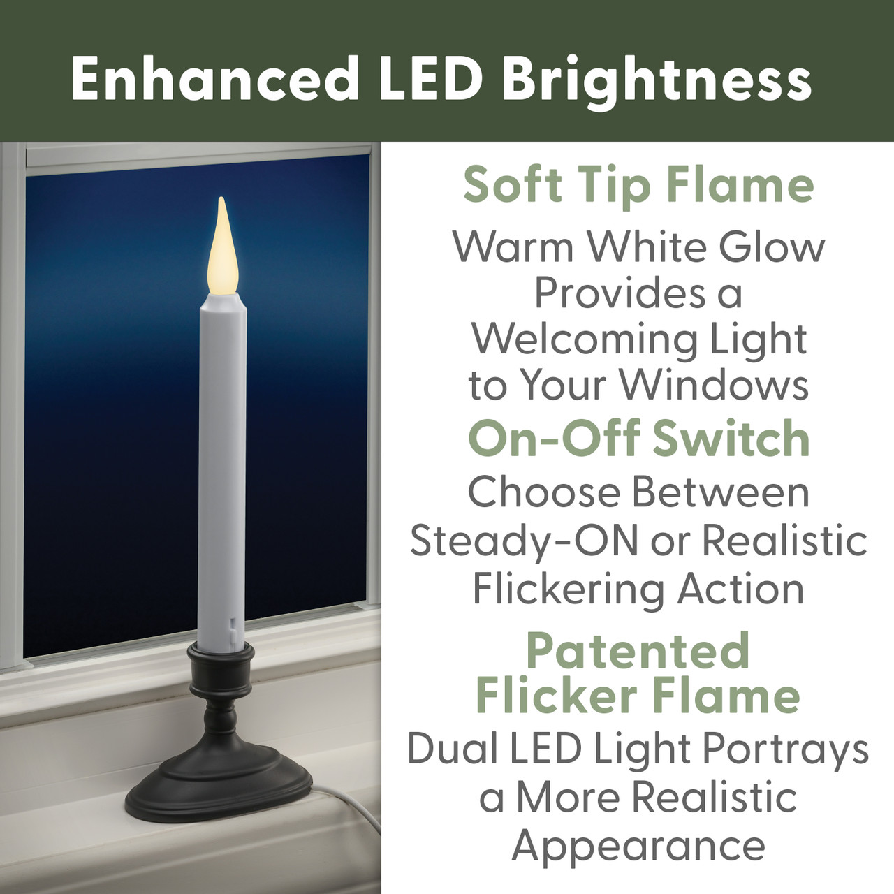 Electric LED Window Candles with Dusk to Dawn Sensor 612 Vermont