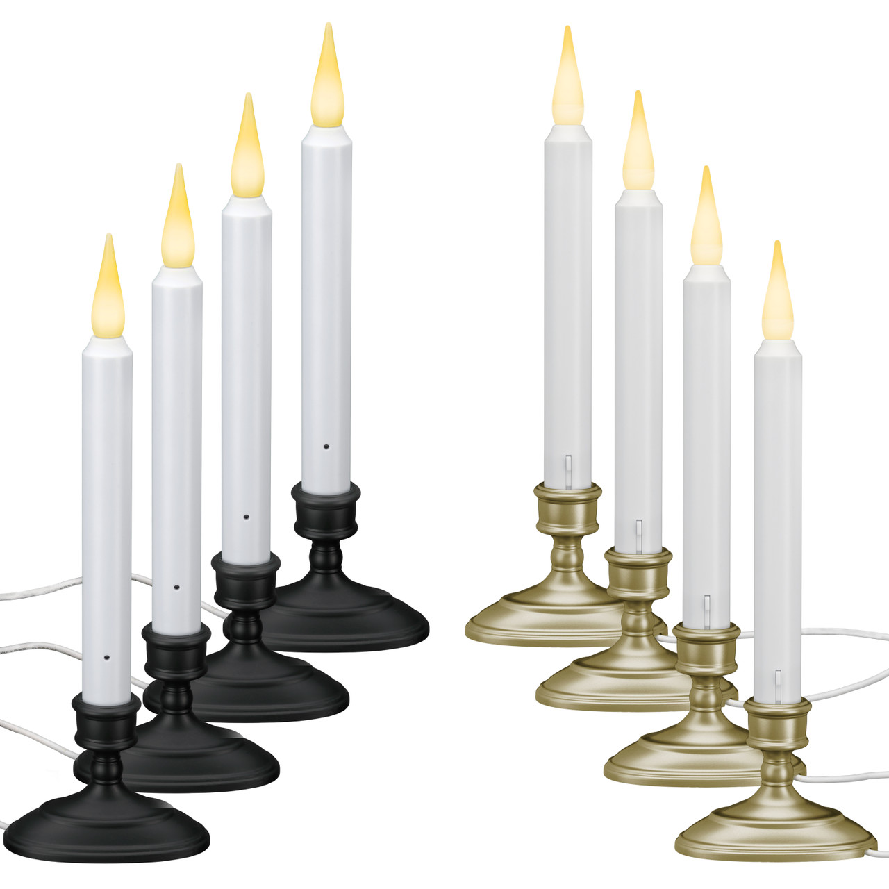 Pack of 4, Antique Bronze Xodus Innovations VT-1650A 612 Vermont Battery Operated LED Window Candles with Flickering Warm White Flame Automatic Timer