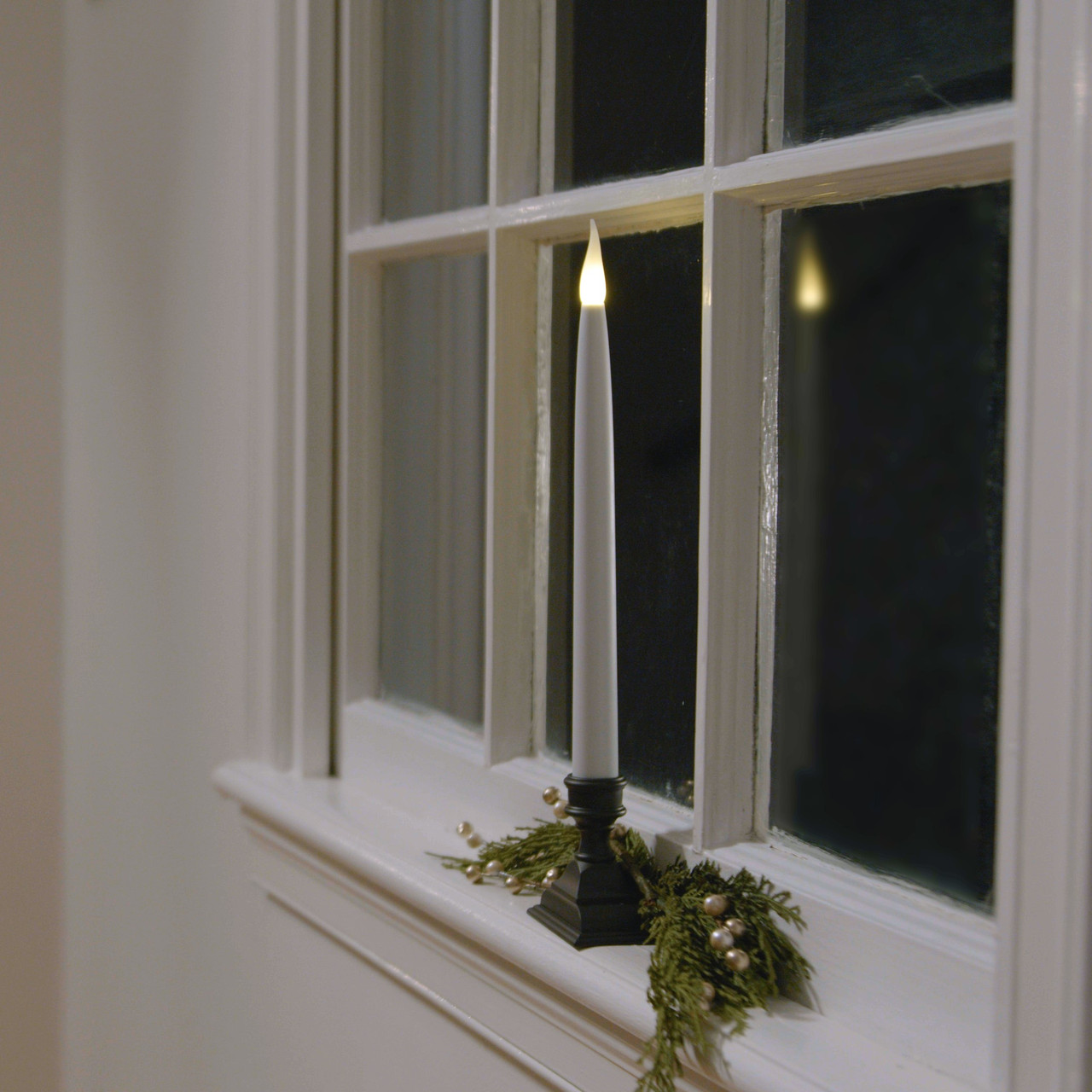 Battery Operated LED Taper Window Candles - Thumbnail 2