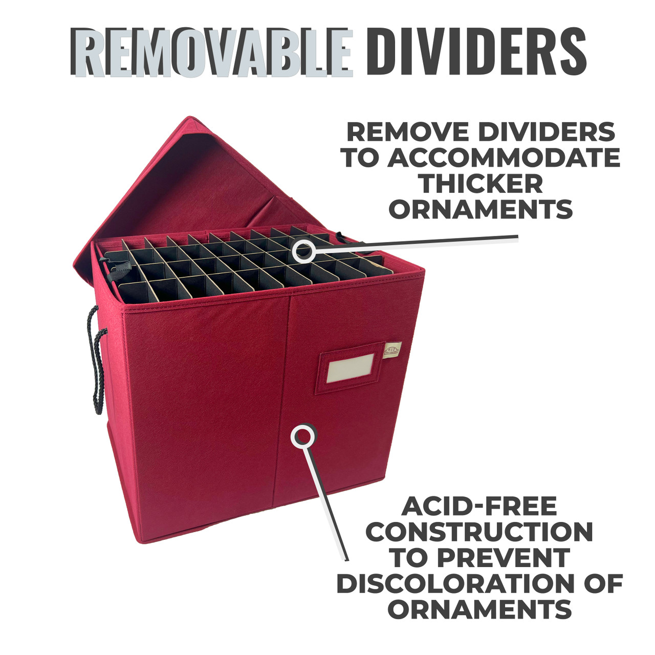 Slim Ornament Storage Box with Dividers – 120 Capacity | 612 Vermont