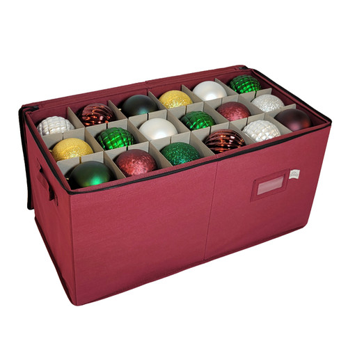 Christmas Ornament Storage Box with 3 Slide Out Trays, Adjustable Acid-Free  Dividers, 20 Inch x 14 Inch x 10 Inch, Holds 72-3 Inch Ornaments