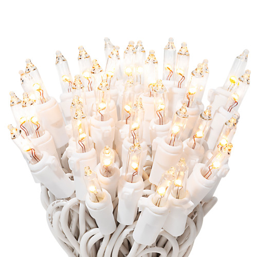 35 LED Clear Christmas Lights on White Wire Cord, UL Approved For Indoor and Outdoor Use, 8.5’Lighted Length, 9.8’ Total Length (Pack of 2)