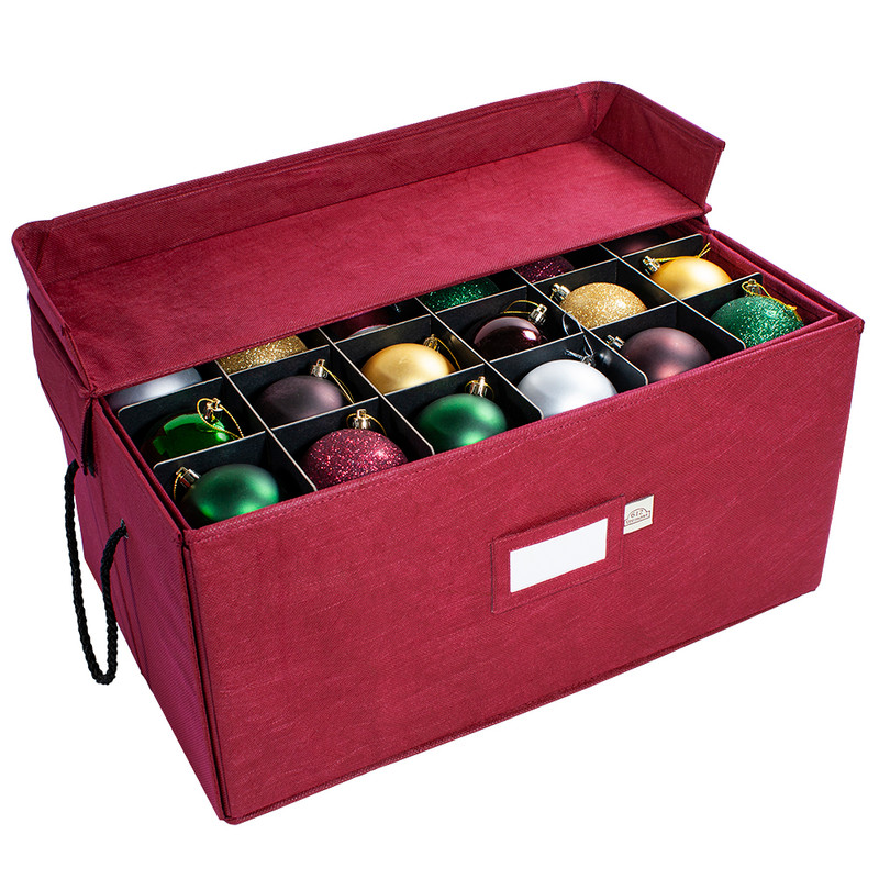 The Holiday Aisle® Christmas Ornament Storage Box With Adjustable