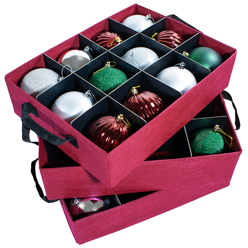 612 Vermont Christmas Ornament Storage Box with Pull-Out Drawers