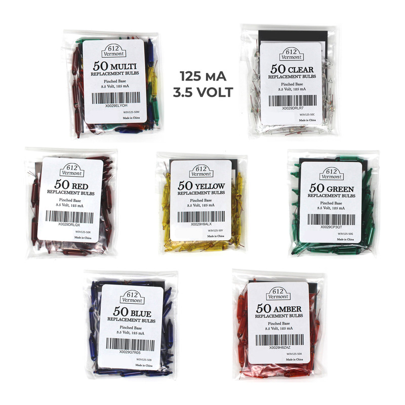3.5 Volt Mini Christmas Replacement Bulbs for Incandescent String