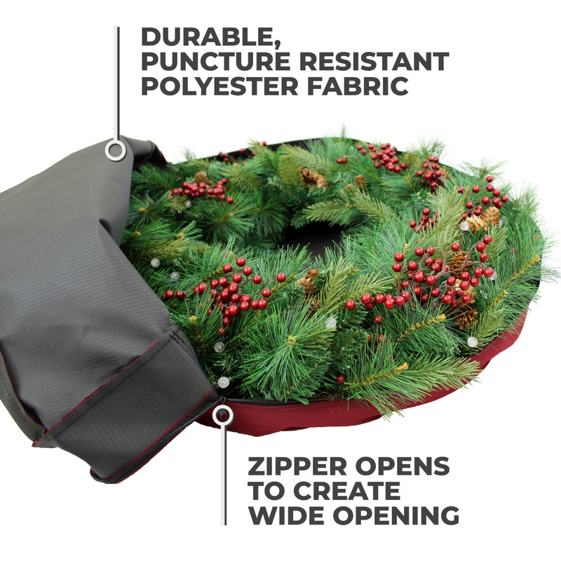 24 Wreath Storage Bag, Woven Polyester