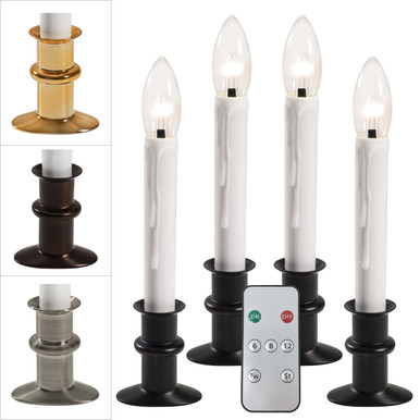 4 Pack Battery Operated Window Candle Lights - Automatic Timer Flameless LED Candles