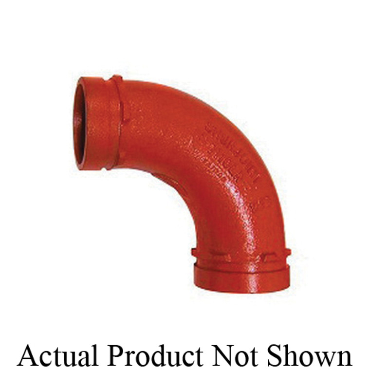 SHURJOINT® SJ7110LR25P Long Radius 90 deg Elbow, 2-1/2 in, Grooved, Ductile Iron, Painted, Import