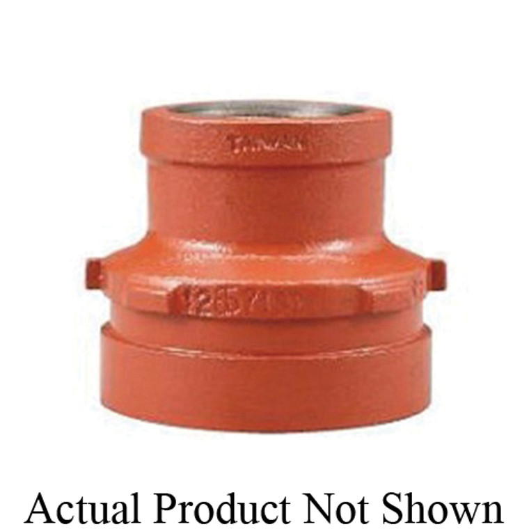 SHURJOINT® SJ7150F42P Reducing Socket Adapter, 4 x 2 in, Grooved x FNPT, Ductile Iron, Painted, Import