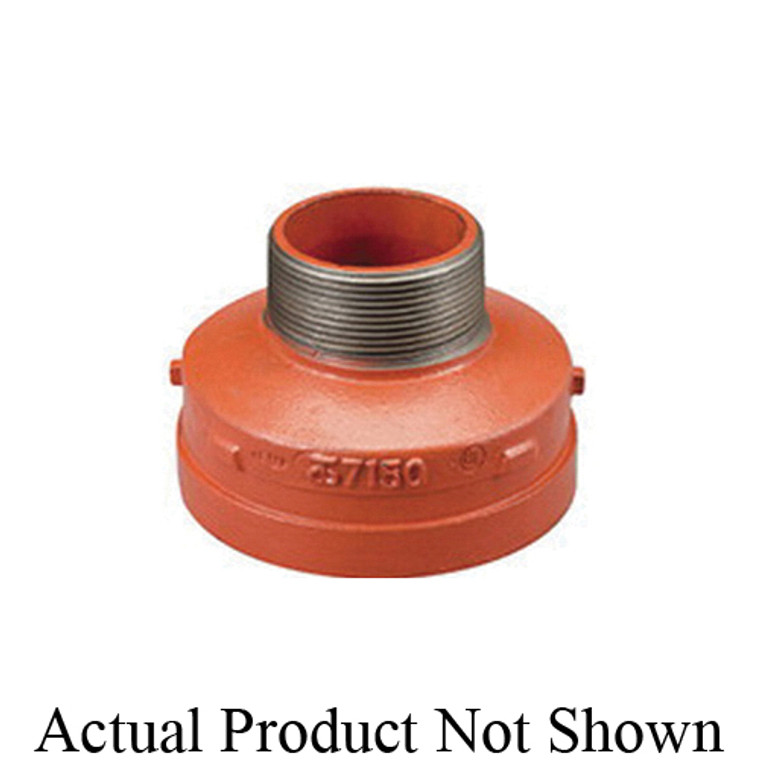 SHURJOINT® SJ7150M425P Model 7150M Reducing Nipple, 4 x 2-1/2 in Nominal, MNPT x Groove End Style, Ductile Iron, Painted, Import