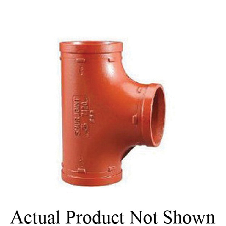 SHURJOINT?® SJT71204P Model 7120 Tee, 4 in Nominal, Grooved End Style, Ductile Iron, Painted