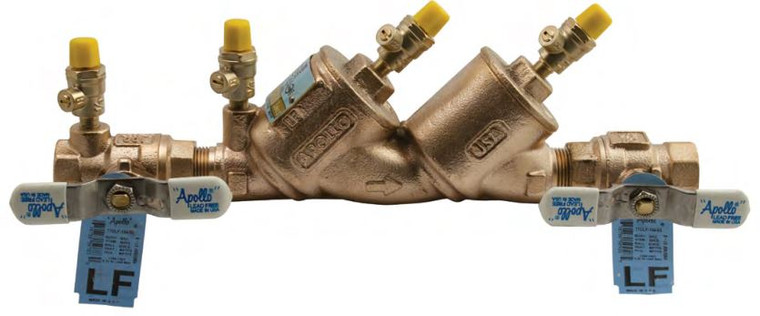1" Backflow Preventer, Double Check, Lead-Free Bronze with Ball Valves and SAE Test Cocks APOLLO 4ALF105A2F