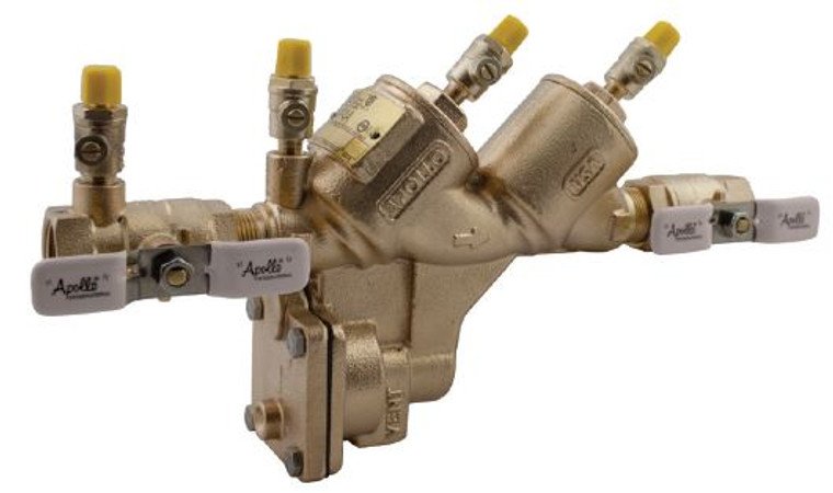 1" Backflow Preventer, Reduced Pressure, Lead-Free Bronze with Ball Valves and SAE Test Cocks APOLLO 4ALF205A2F