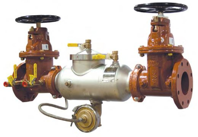 2-1/2" Backflow Preventer, APOLLO 4ALF20902 Reduced Pressure Principal, Lead-Free with Flanged NRS Gate Valves