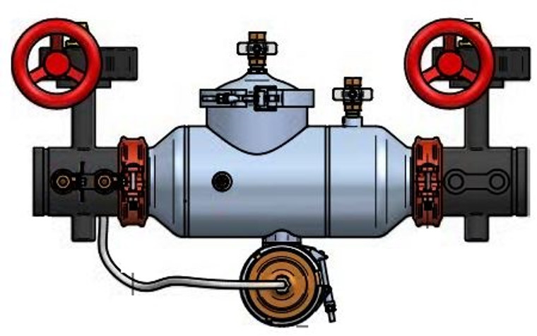 4" Backflow Preventer, APOLLO 4ALF20A09 Reduced Pressure Principal, Lead-Free with Butterfly Valve Grooved Connections