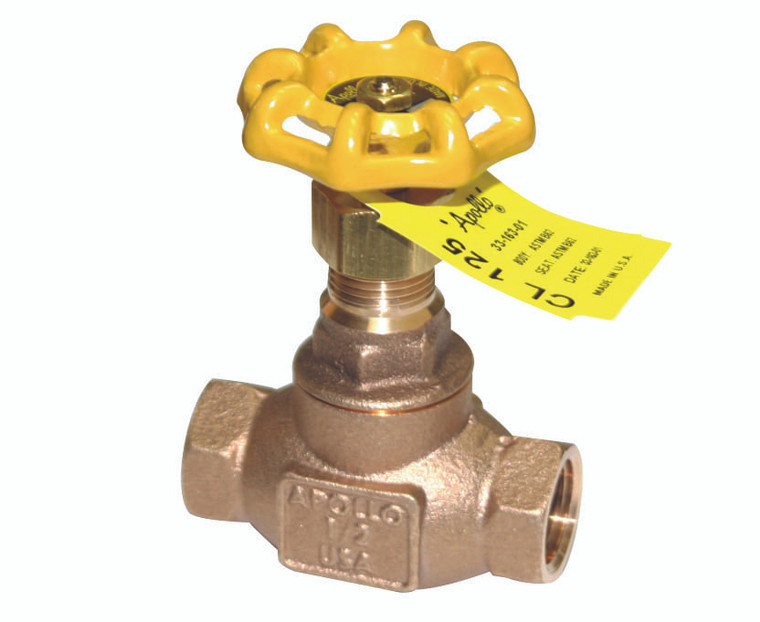 1" Globe Valve NPT CL 125, Bronze B62 Metal Seat  Apollo Model 121T, 33-165-01