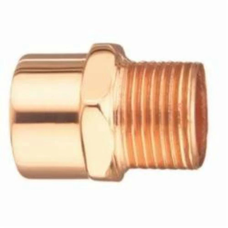 Wrot Copper Male 1/2 x 3/8 Inch Reducer Fitting C x MNPT