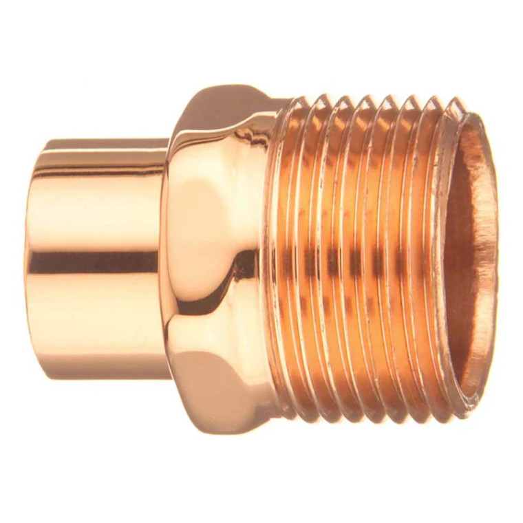 Wrot Copper Male 1/2 x 3/4 Inch Reducing Street Adapter Fitting x MNPT