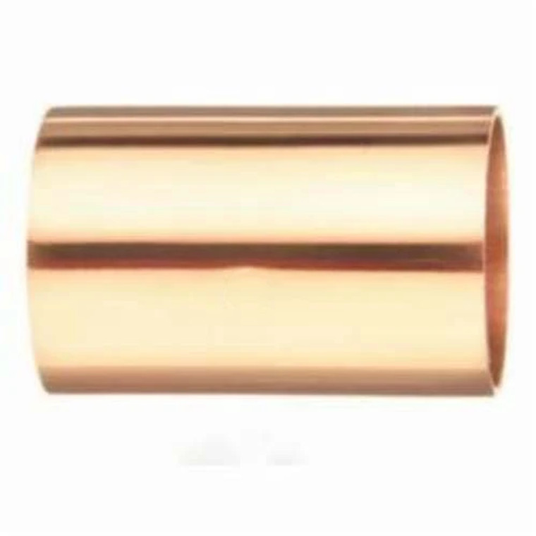 Solder Coupling With Stop, 1/4 in, C x C, Wrot Copper, Domestic