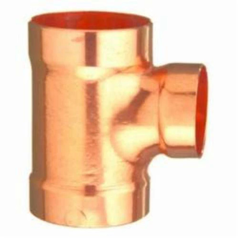 Wrot Copper DWV Reducing Sanitary Tee 2 x 2 x 1 1/4 in C x C x C