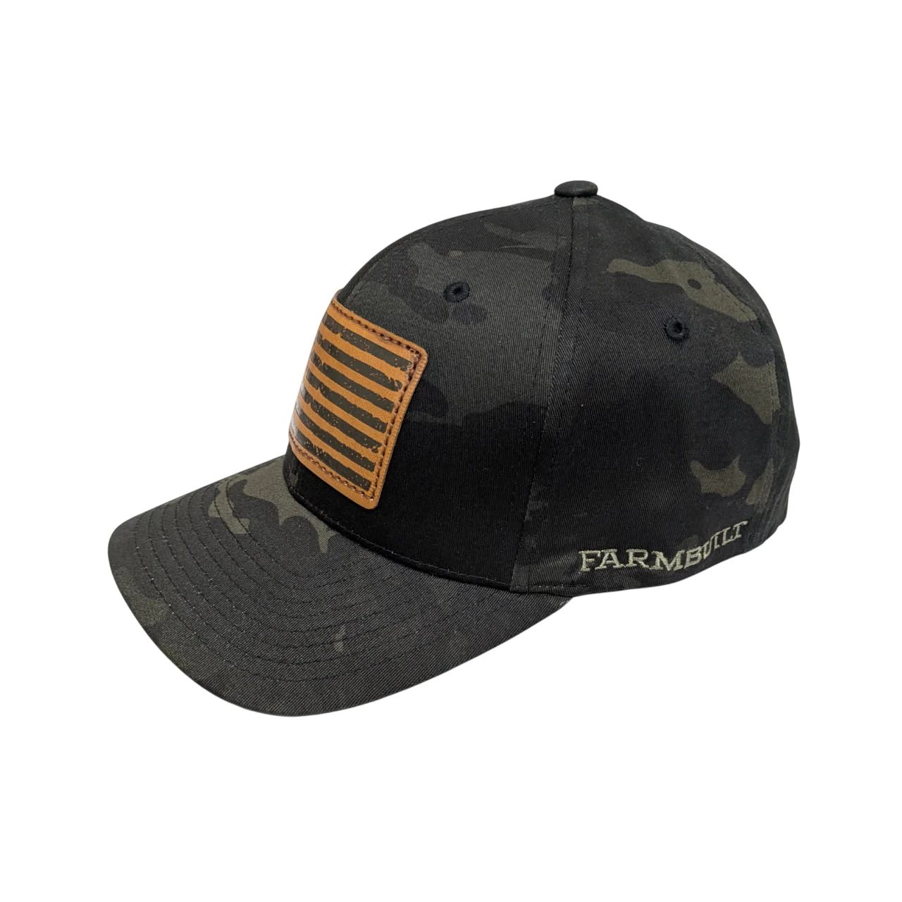 Womens Black Camo American Flag Adjustable Fit Classic Comfortable Baseball Cap American Flag MultiCam Camouflage Range Hat - Black main image 2