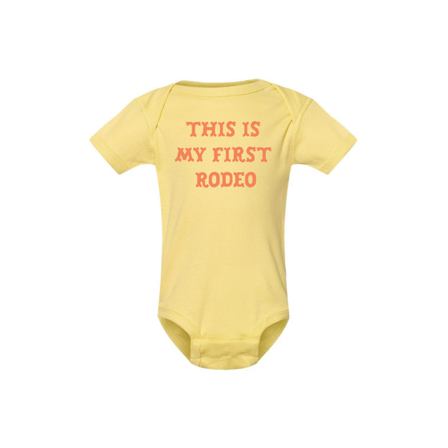 Infants Yellow First Rodeo Onesie Infants Yellow First Rodeo Onesie