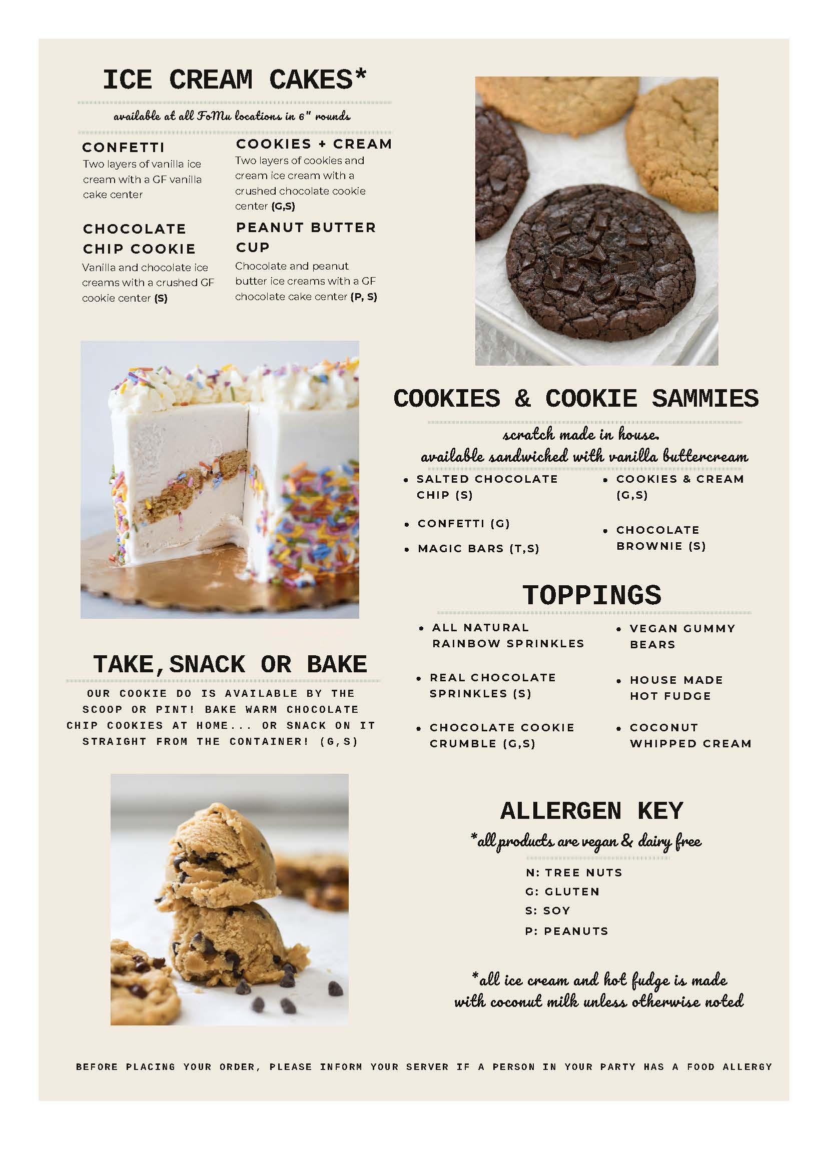 current menu
