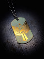 Titanium Dog Tag - Guardian Defense - Green and Gold