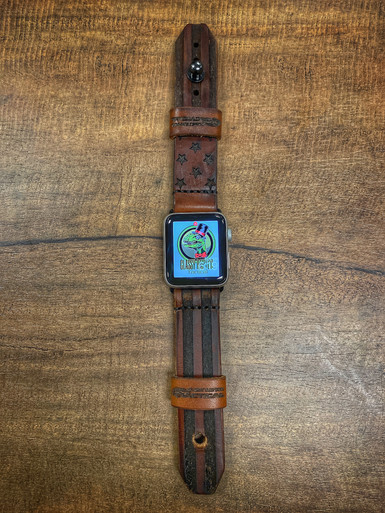 American Flag Leather Apple Watch Band - 38/40mm - Classy Raptor Tactical