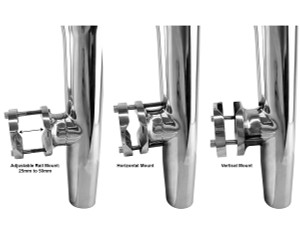 Rod Holder Stainless Steel Adjustable Rail Mount Rod Holder Stainless Steel Adjustable Rail Mount