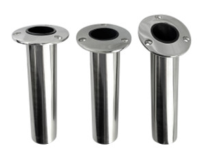 Rod Holder Heavy Duty Stainless Steel with PVC Insert and Drain Rod Holder Heavy Duty Stainless Steel with PVC Insert and Drain