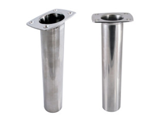 Stainless Steel Flush Mount Rod Holder - Straight or Angled Head Stainless Steel Flush Mount Rod Holder - Straight or Angled Head