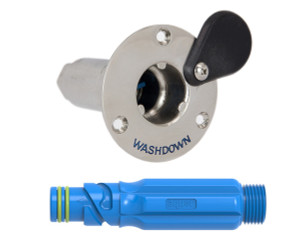Deckwash Connector Stainless Steel with Straight Hose Adaptor Deckwash Connector Stainless Steel with Straight Hose Adaptor