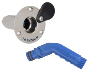 Deckwash Connector Stainless Steel with Angled Hose Adaptor Deckwash Connector Stainless Steel with Angled Hose Adaptor