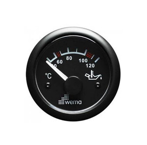 Wema Oil Temperature Gauge Black 40-120 Deg Wema Oil Temperature Gauge Black 40-120 Deg
