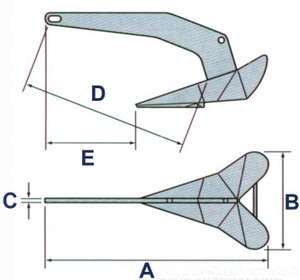 Fixed Head Power Anchor with Wings Galvanised Fixed Head Power Anchor with Wings Galvanised