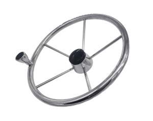 Steering Wheel Stainless Steel 5 Spoke with Knob 457mm Steering Wheel Stainless Steel 5 Spoke with Knob 457mm