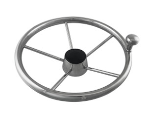 Steering Wheel 5 Spoke Stainless Steel with Steering Knob Steering Wheel 5 Spoke Stainless Steel with Steering Knob