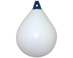 Inflatable Tear Drop Fender Buoy White with Blue Top Inflatable Tear Drop Fender Buoy White with Blue Top