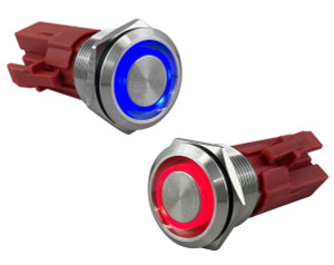 Water Resistant Stainless Steel Ring LED Push Button Switch 15A 12/24V Water Resistant Stainless Steel Ring LED Push Button Switch 15A 12/24V