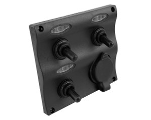 Water Resistant Wave Switch Panel 3 Gang with LEDs & Dual USB Charger Water Resistant Wave Switch Panel 3 Gang with LEDs & Dual USB Charger