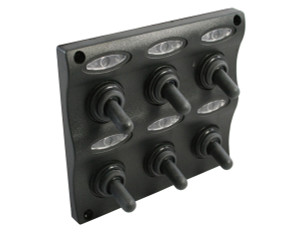 Water Resistant Wave Switch Panel 6 Gang with LED Indicators Water Resistant Wave Switch Panel 6 Gang with LED Indicators